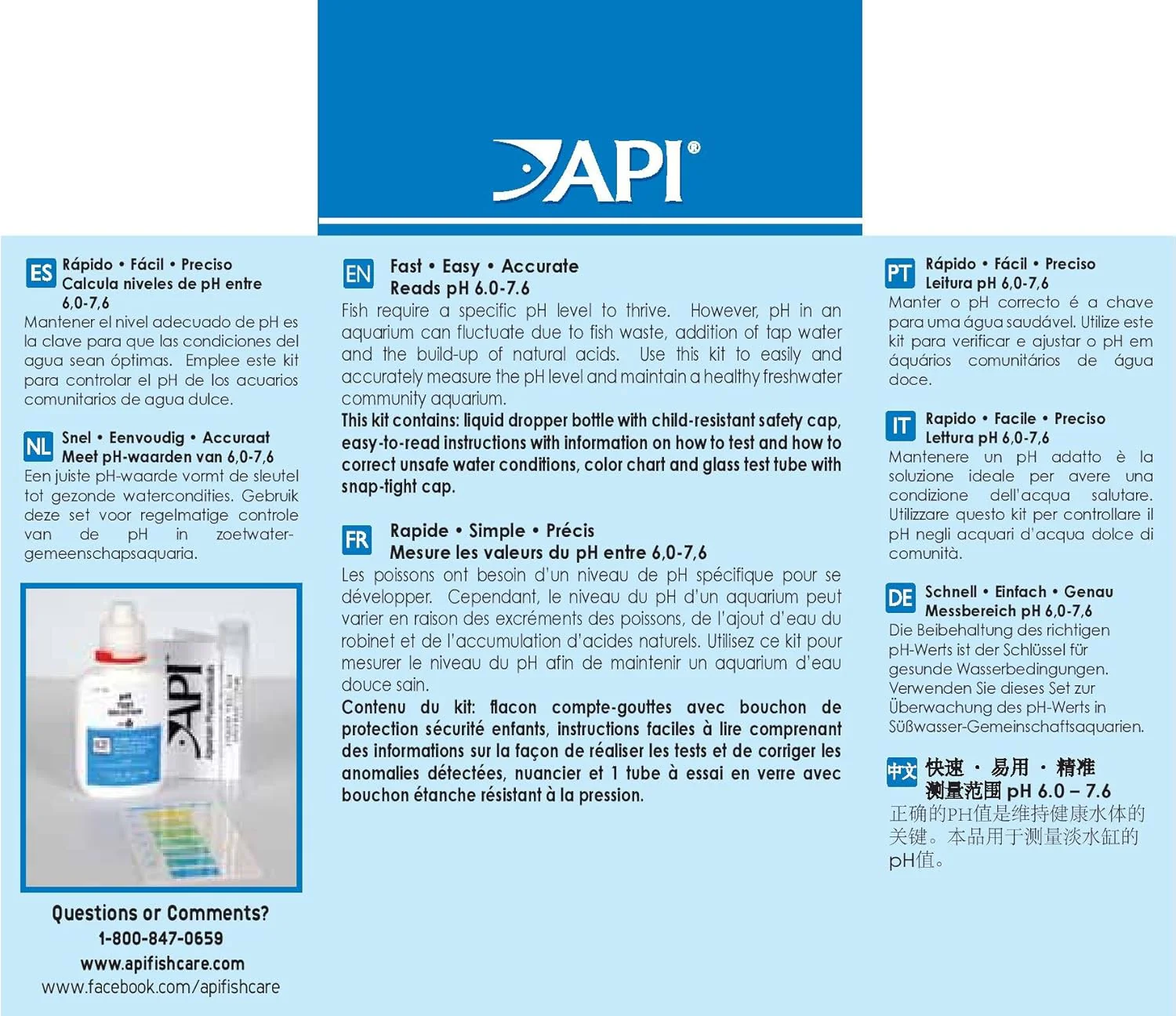 API PH TEST KIT 250-Test Freshwater Aquarium Water pH Test Kit - Image 2