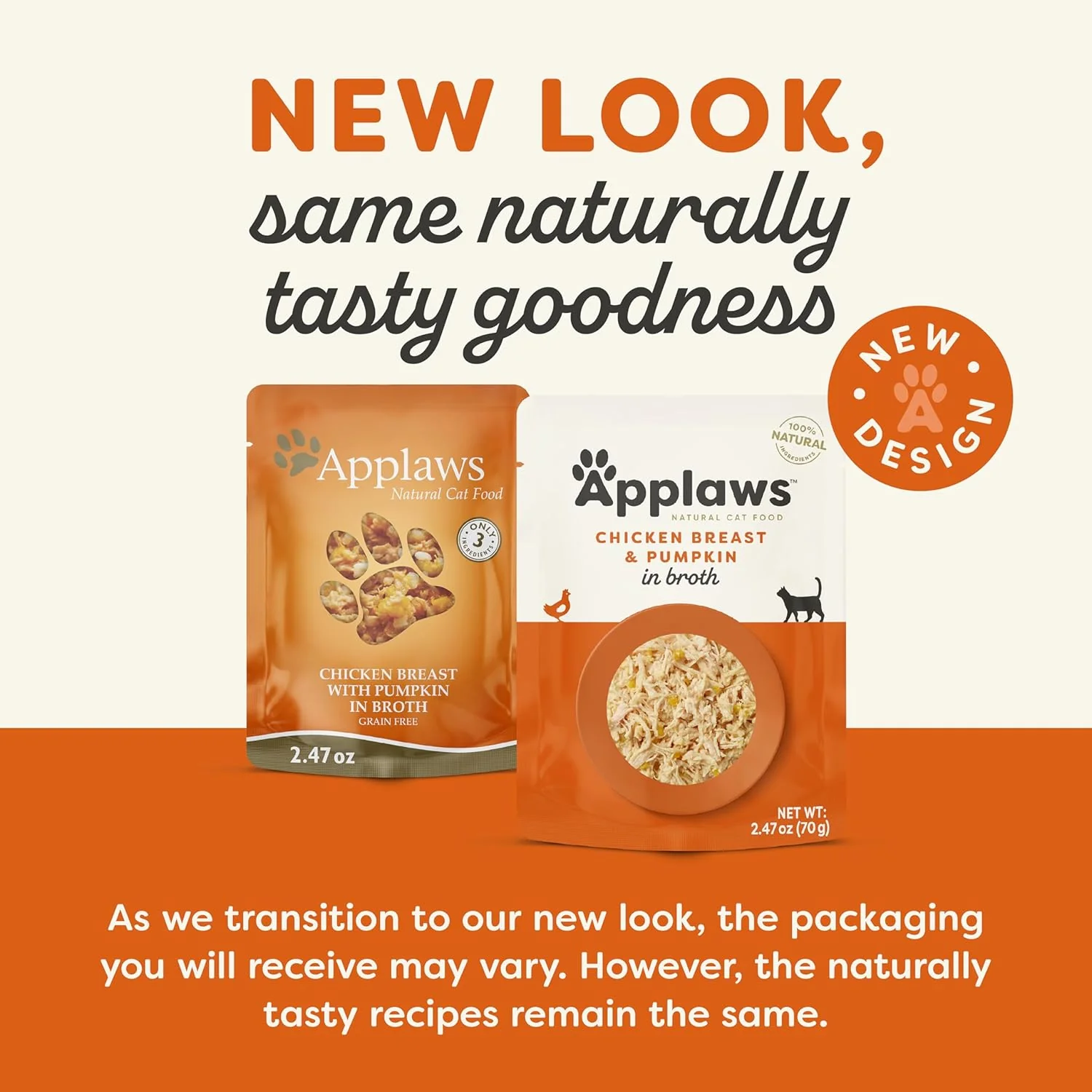 Applaws Natural Wet Cat Food, 12 Count, Limited Ingredient Wet Cat Food Pouches, Chicken Breast with Pumpkin in Broth - Image 2