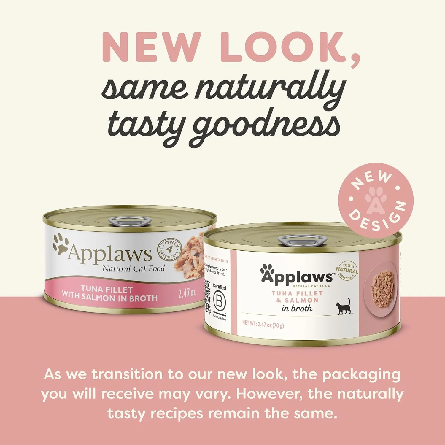 Applaws Natural Wet Cat Food in Broth, Limited Ingredient Canned Wet Cat Food, No Additives, Made with Natural Ingredients, Tuna Fillet with Salmon in Broth - Image 2