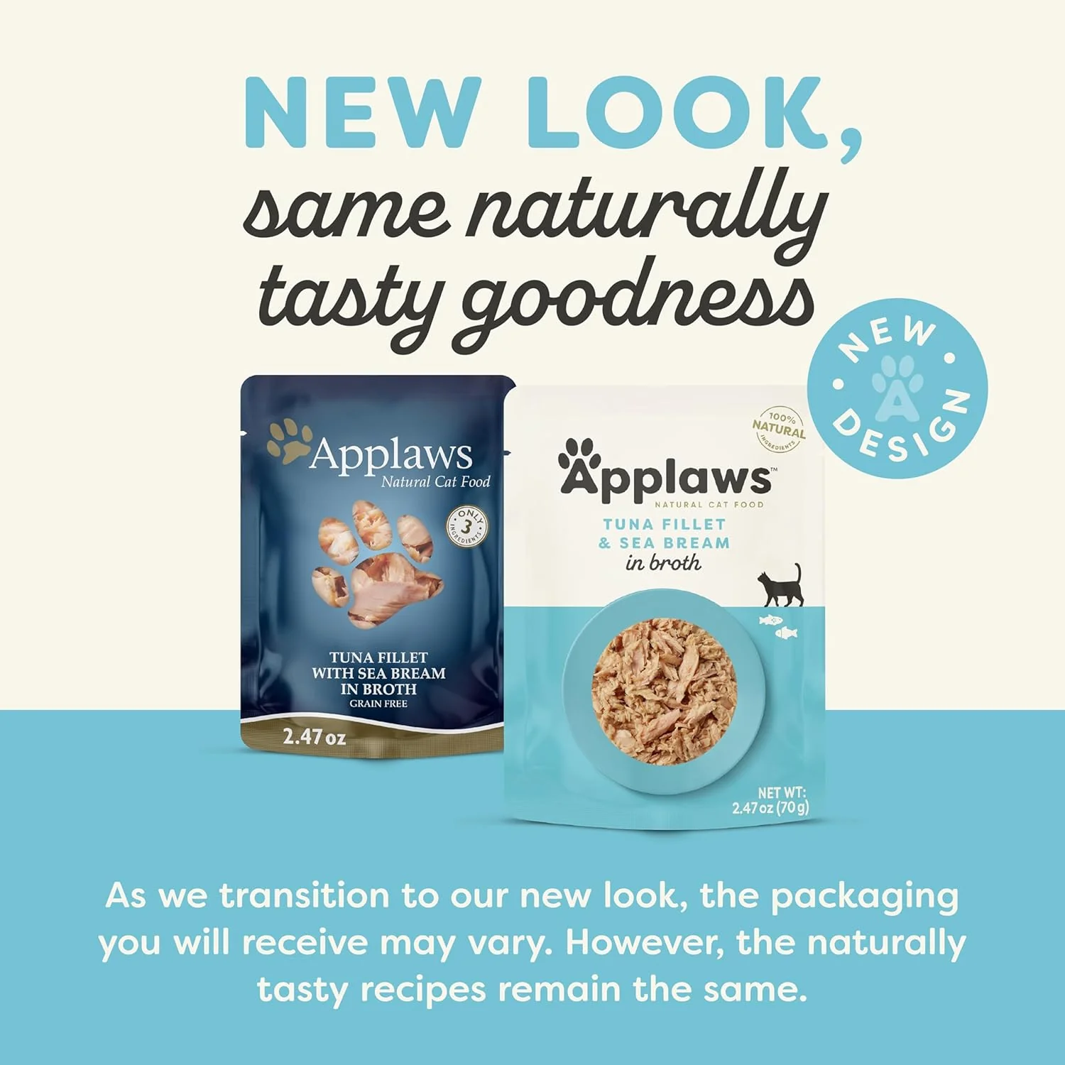 Applaws Natural Wet Cat Food in Broth, Limited Ingredient Wet Cat Food Pouches, No Additives, Made with Natural Ingredients, Tuna Seabream in Broth - Image 2