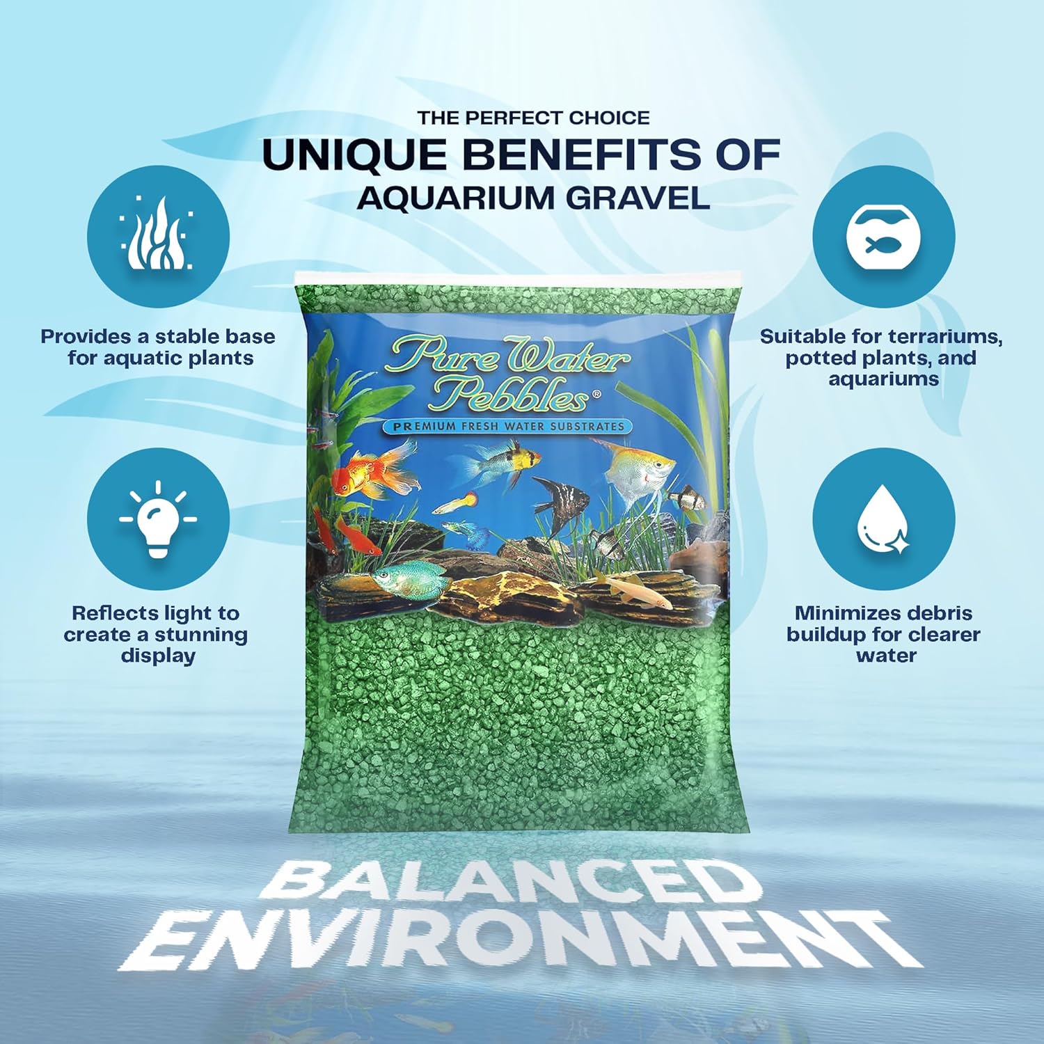 Aquarium Gravel , Emerald Green - Image 4