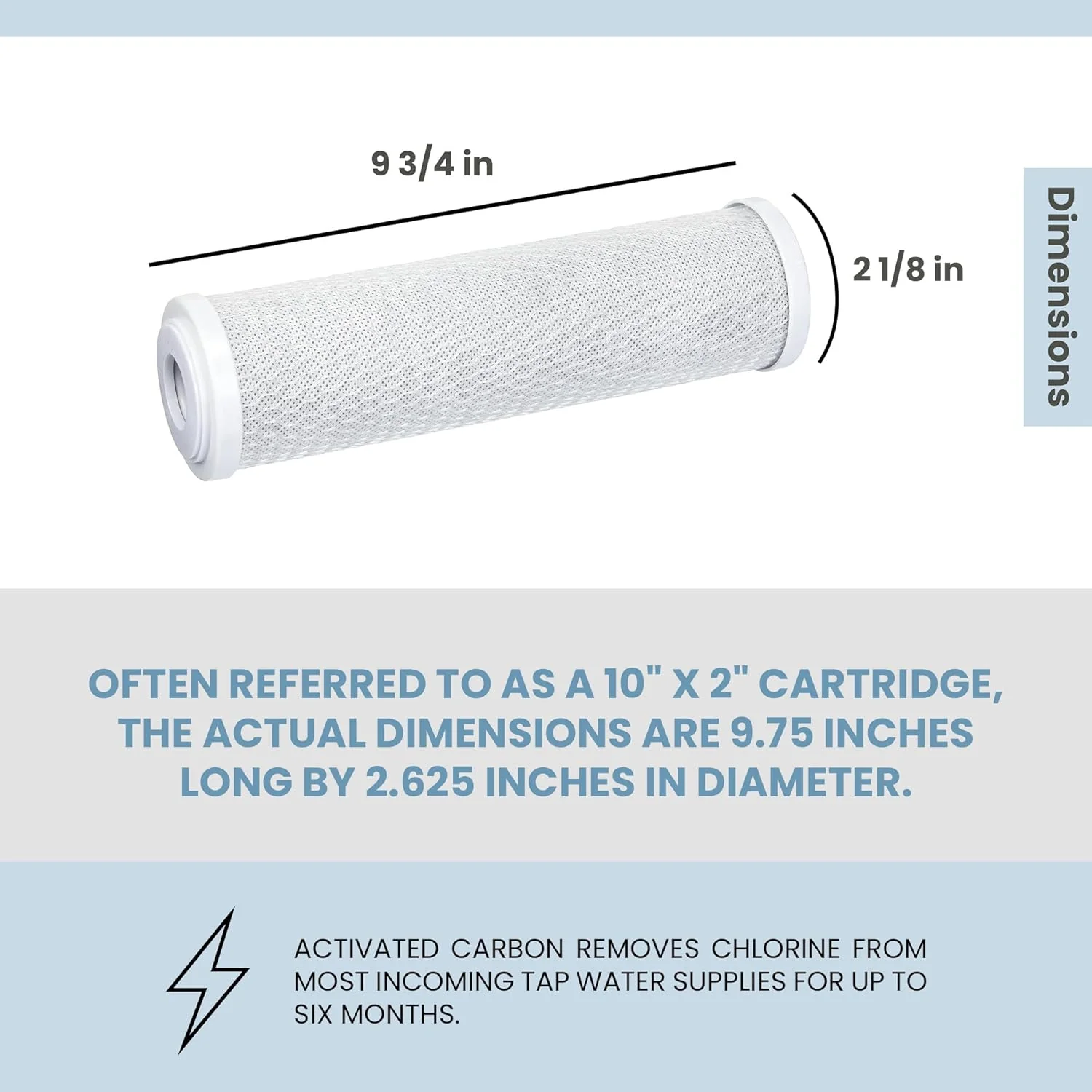 Aquatic Life 10-Inch Pre Carbon Block Replacement Filter Cartridge for RO-DI System Units for Aquarium - Image 3