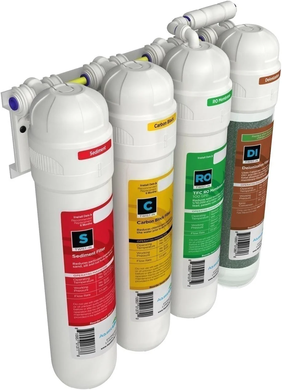 Aquatic Life Twist-in 100 GPD 4-Stage Ro Unit (Sediment, Carbon Block, Membrane, Deionization) - Image 3