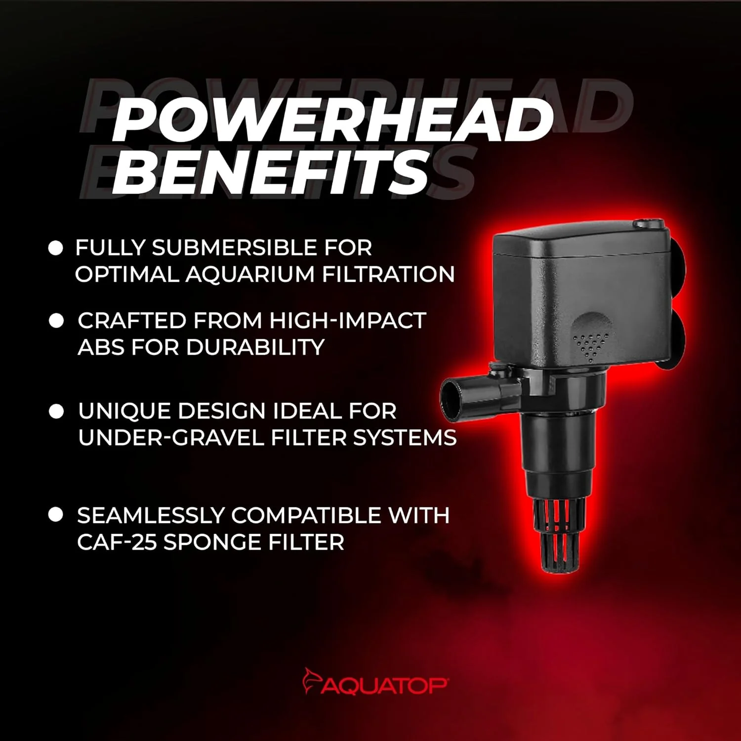 Aquatop MaxFlow Submersible Aquarium Power Head – High-Performance Water Pump – Quiet & Efficient – Ideal for Freshwater & Saltwater Aquariums - Image 3
