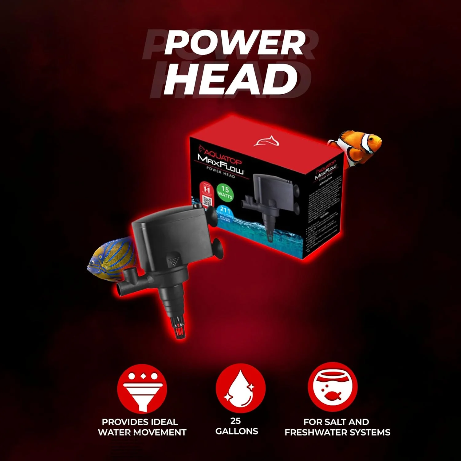 Aquatop MaxFlow Submersible Aquarium Power Head – High-Performance Water Pump – Quiet & Efficient – Ideal for Freshwater & Saltwater Aquariums - Image 6