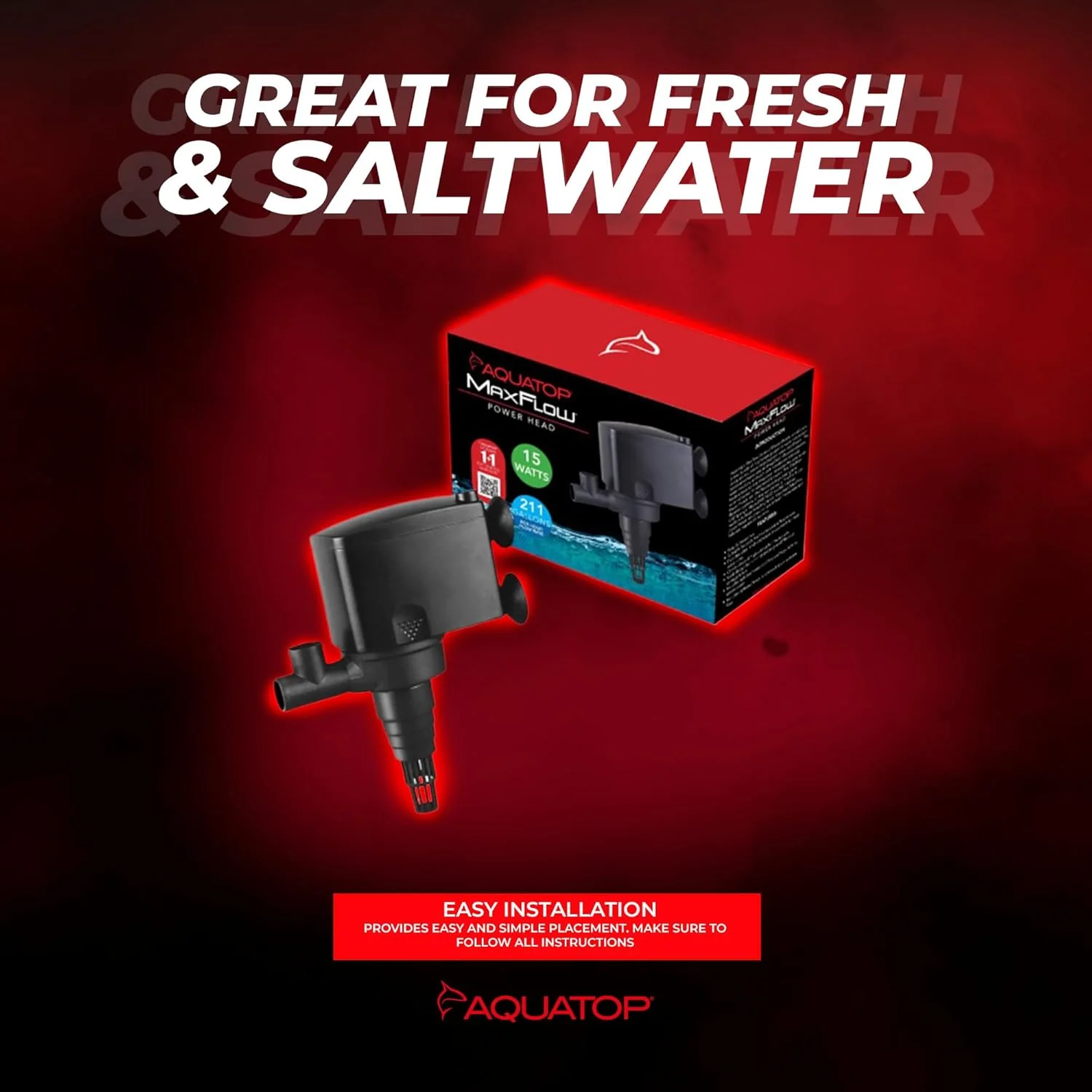 Aquatop MaxFlow Submersible Aquarium Power Head – High-Performance Water Pump – Quiet & Efficient – Ideal for Freshwater & Saltwater Aquariums - Image 7