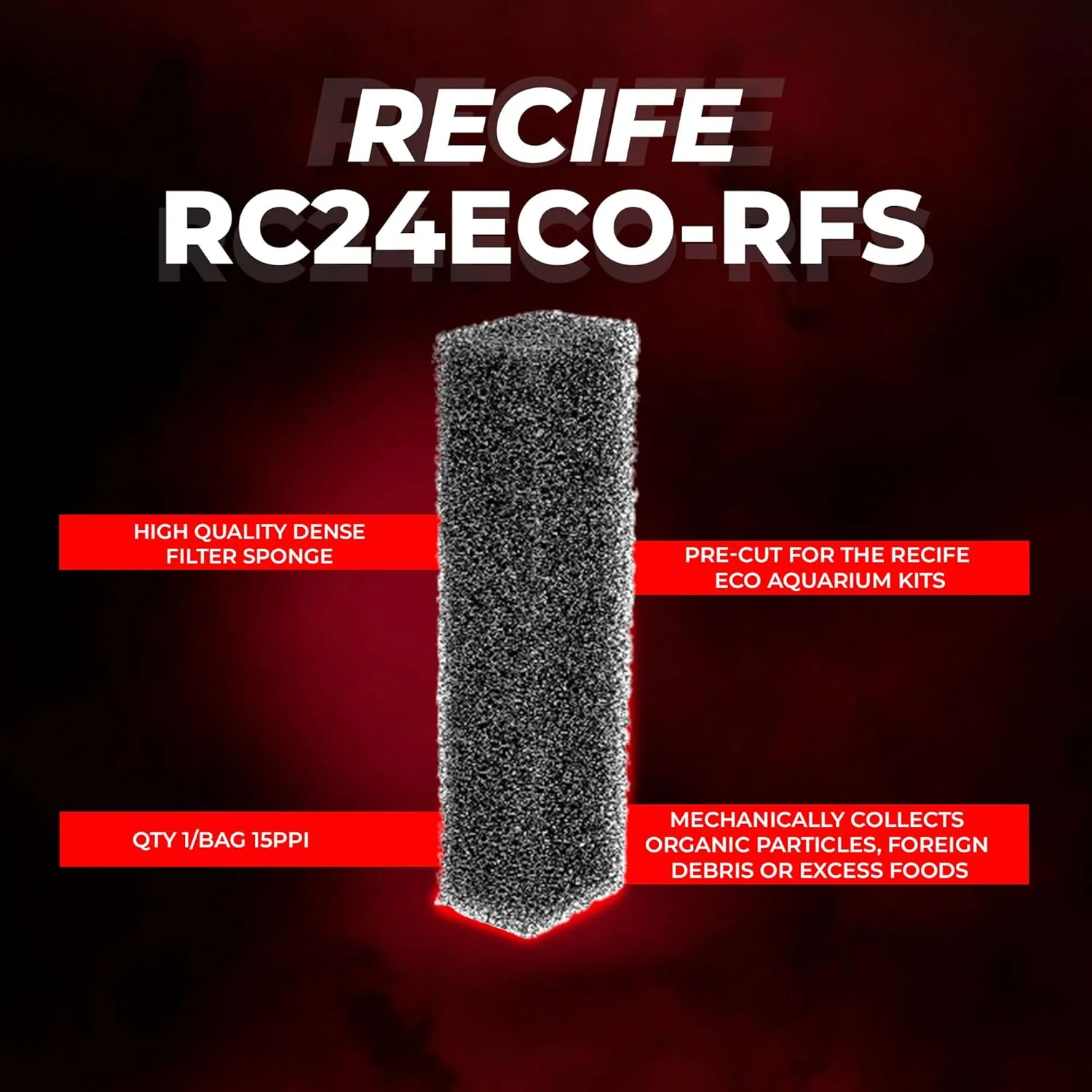 Aquatop Recife Eco Series Replacement Filter Sponge - 24 & 40 Gal – High-Efficiency Aquarium Filter Foam - Easy to Install and Maintain - RC24ECO-RFS - Image 5