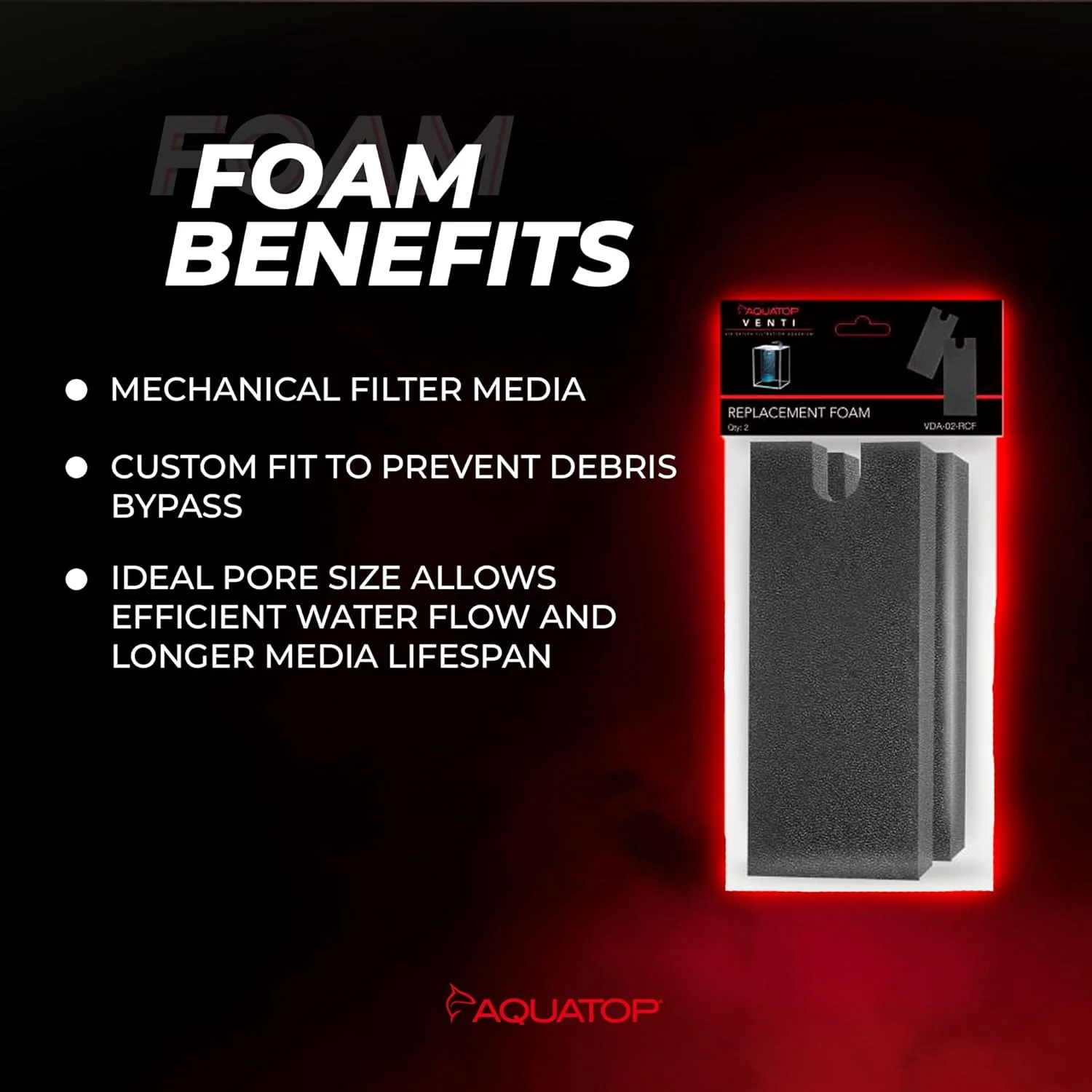 Aquatop Replacement Foam for All Venti Desktop Aquariums – Improves Water Clarity and Filtration Efficiency, VDA-02-RCF - Image 3