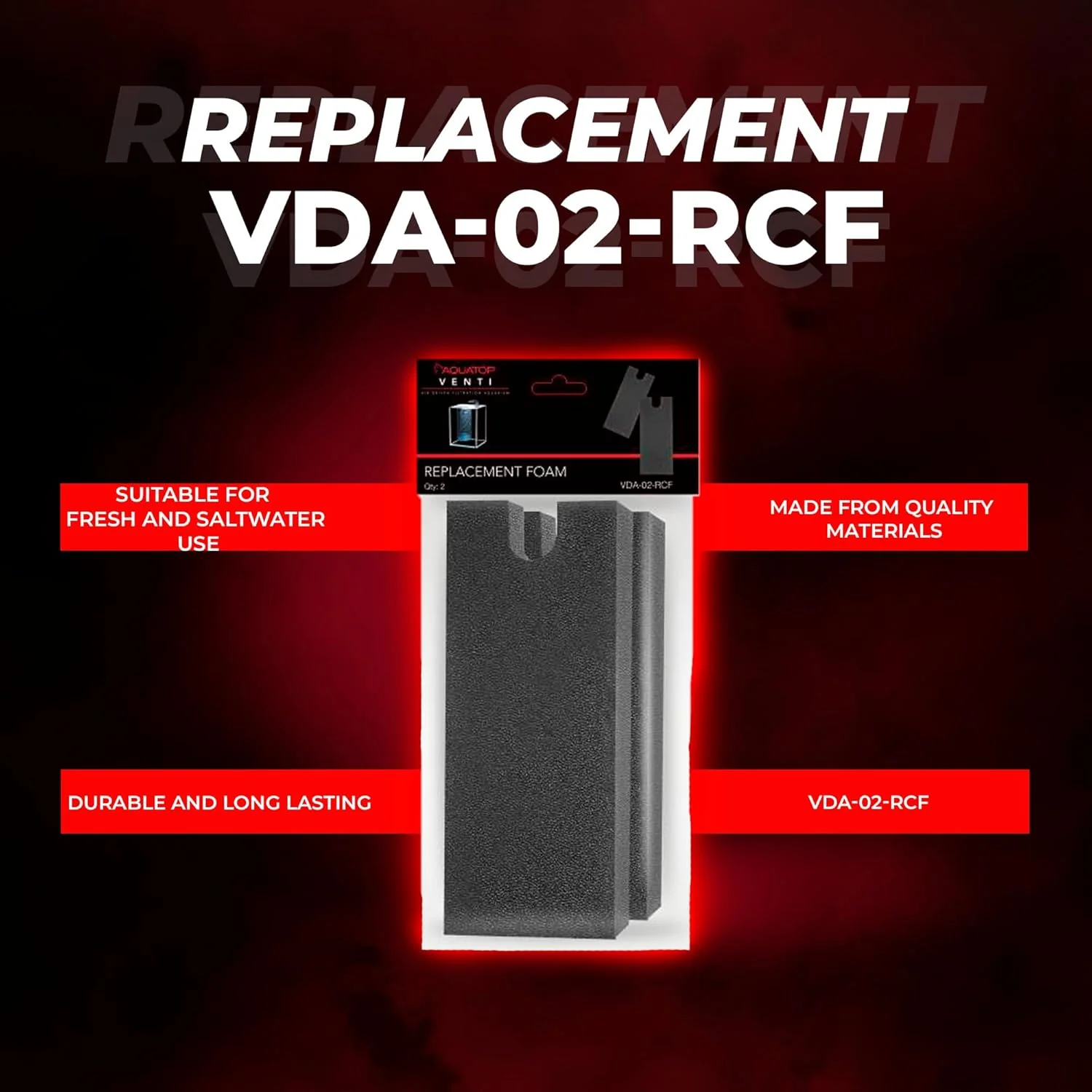 Aquatop Replacement Foam for All Venti Desktop Aquariums – Improves Water Clarity and Filtration Efficiency, VDA-02-RCF - Image 5