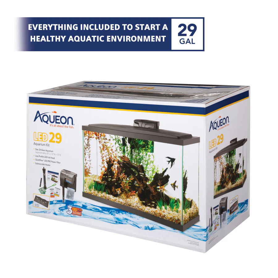 Aqueon Glass Aquarium Fish Tank Starter Kit with LED Lighting - Image 3
