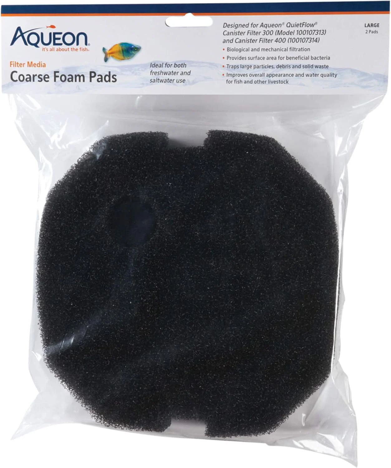 Aqueon Canister Filter Media Foam Pad, Black - Image 2