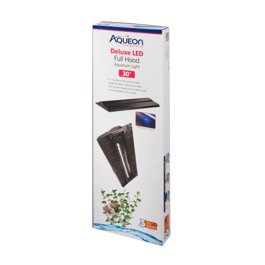 Aqueon LED Deluxe Fish Tank Aquarium Full Hood, Black - Image 10