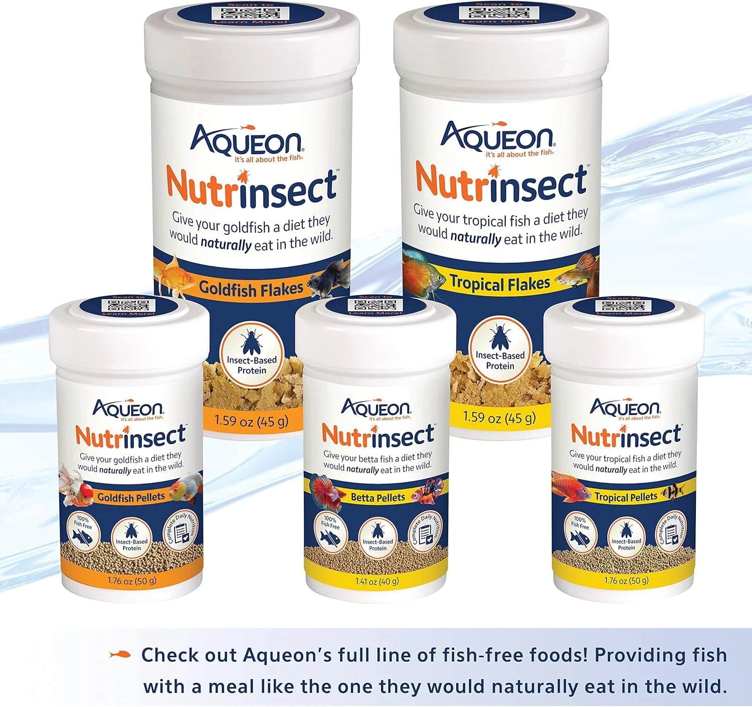 Aqueon Nutrinsect Fish-Free Fish Food, Goldfish Pellets, 1.76 oz - Image 4