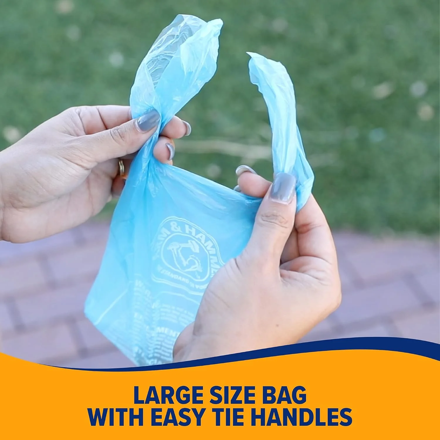 ARM & HAMMER Easy-Tie Waste Bags, Blue, 75 Count - Image 4