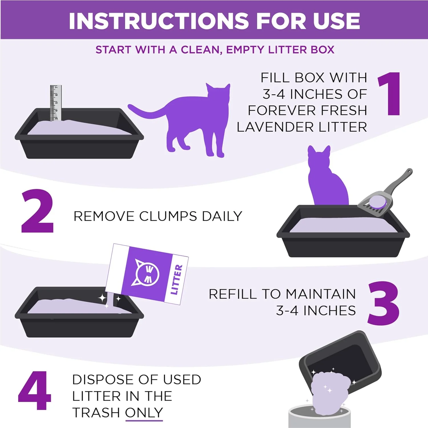 Arm & Hammer Forever Fresh Clumping Cat Litter Lavender, MultiCat With 20% More Lavender Freshness, Pet Friendly With Essential Oils - Image 5