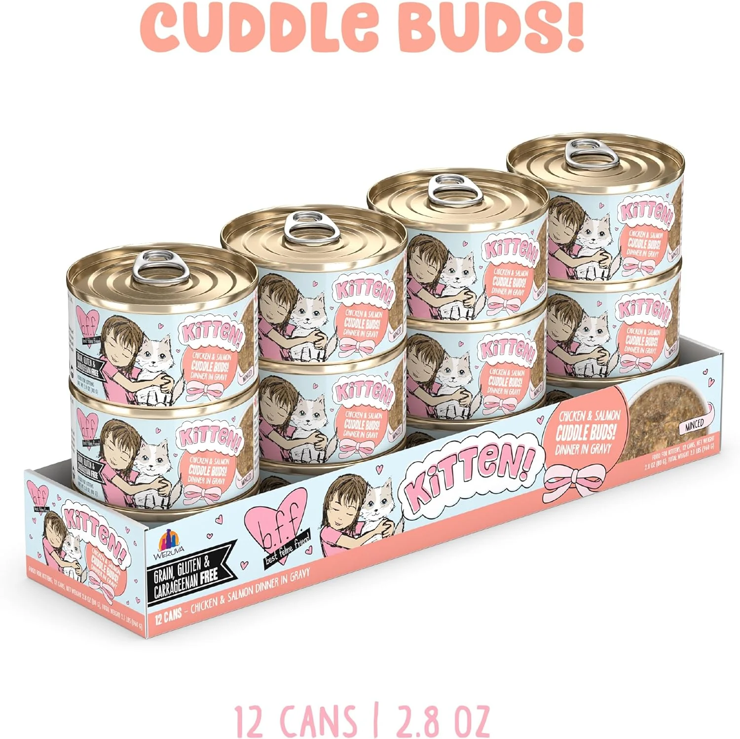 B.F.F. Kitten Food, Cuddle Buds with Chicken & Salmon in Gravy - Image 2