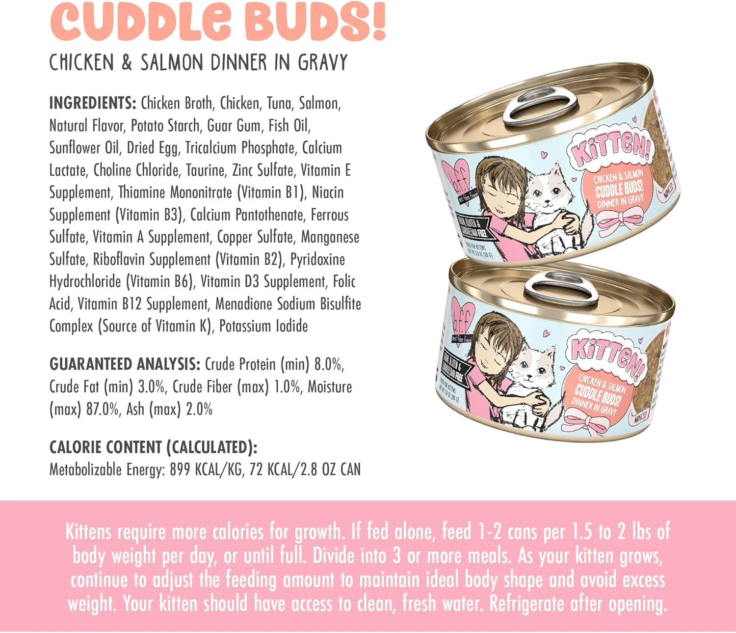 B.F.F. Kitten Food, Cuddle Buds with Chicken & Salmon in Gravy - Image 4