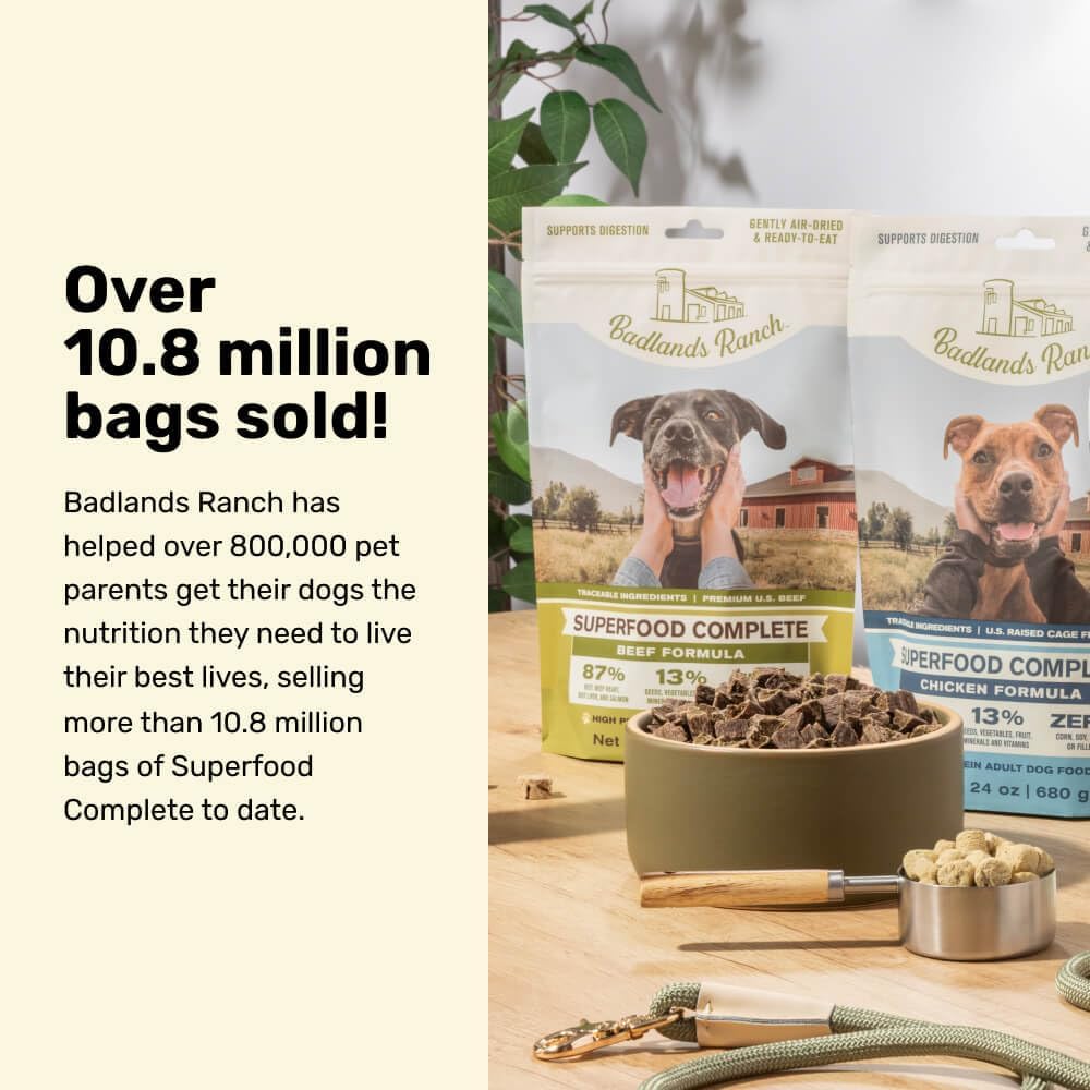 Badlands Ranch Superfood Complete, Adult Dog Food, Air-Dried, High Protein, Zero Fillers, Superfood Nutrition by Katherine Heigl (Beef Formula) - Image 5