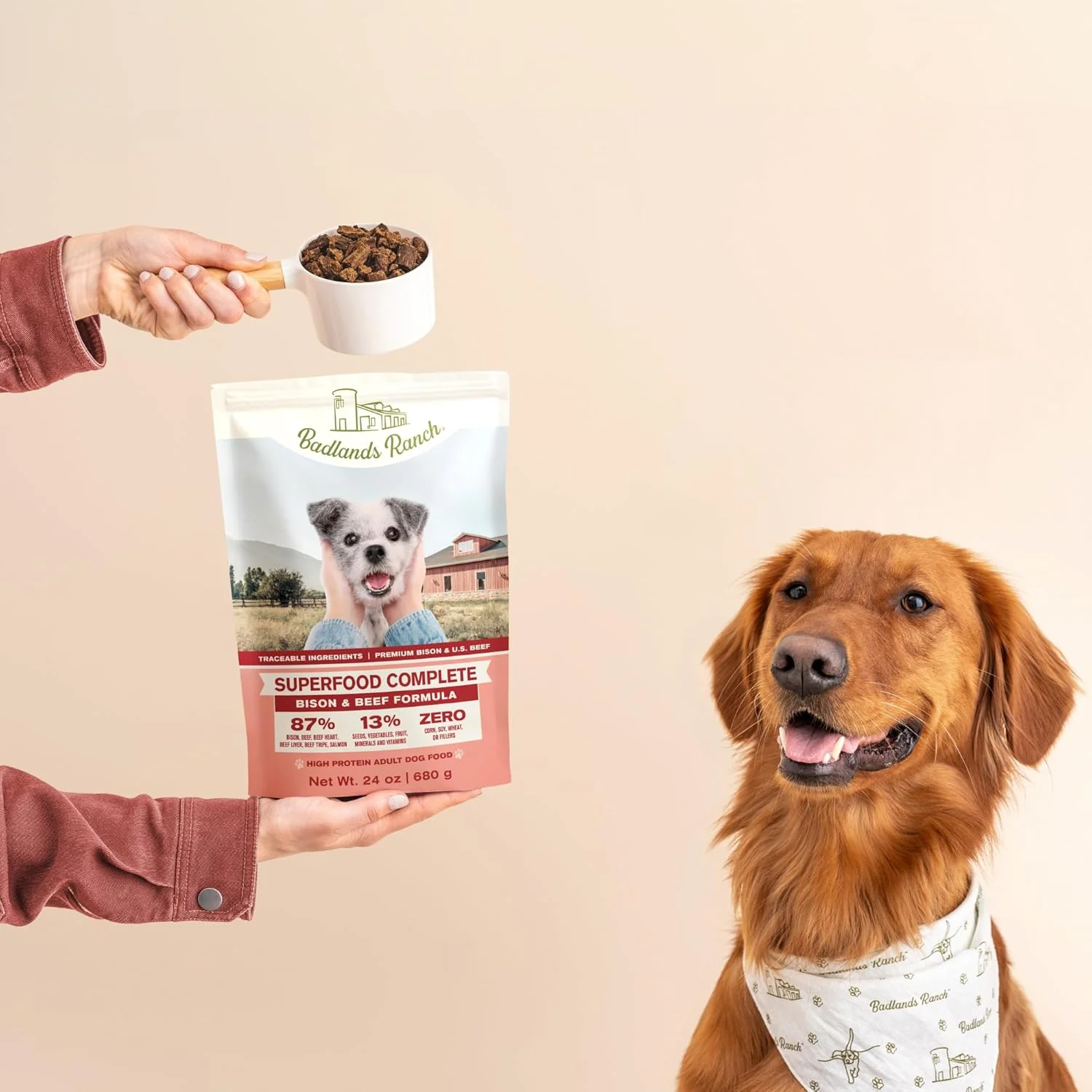 BADLANDS RANCH - Superfood Complete, Air-Dried Adult Dog Food - High Protein, Zero Fillers, Superfood Nutrition by Katherine Heigl (11.5 oz, Beef & Bison Formula) - Image 7