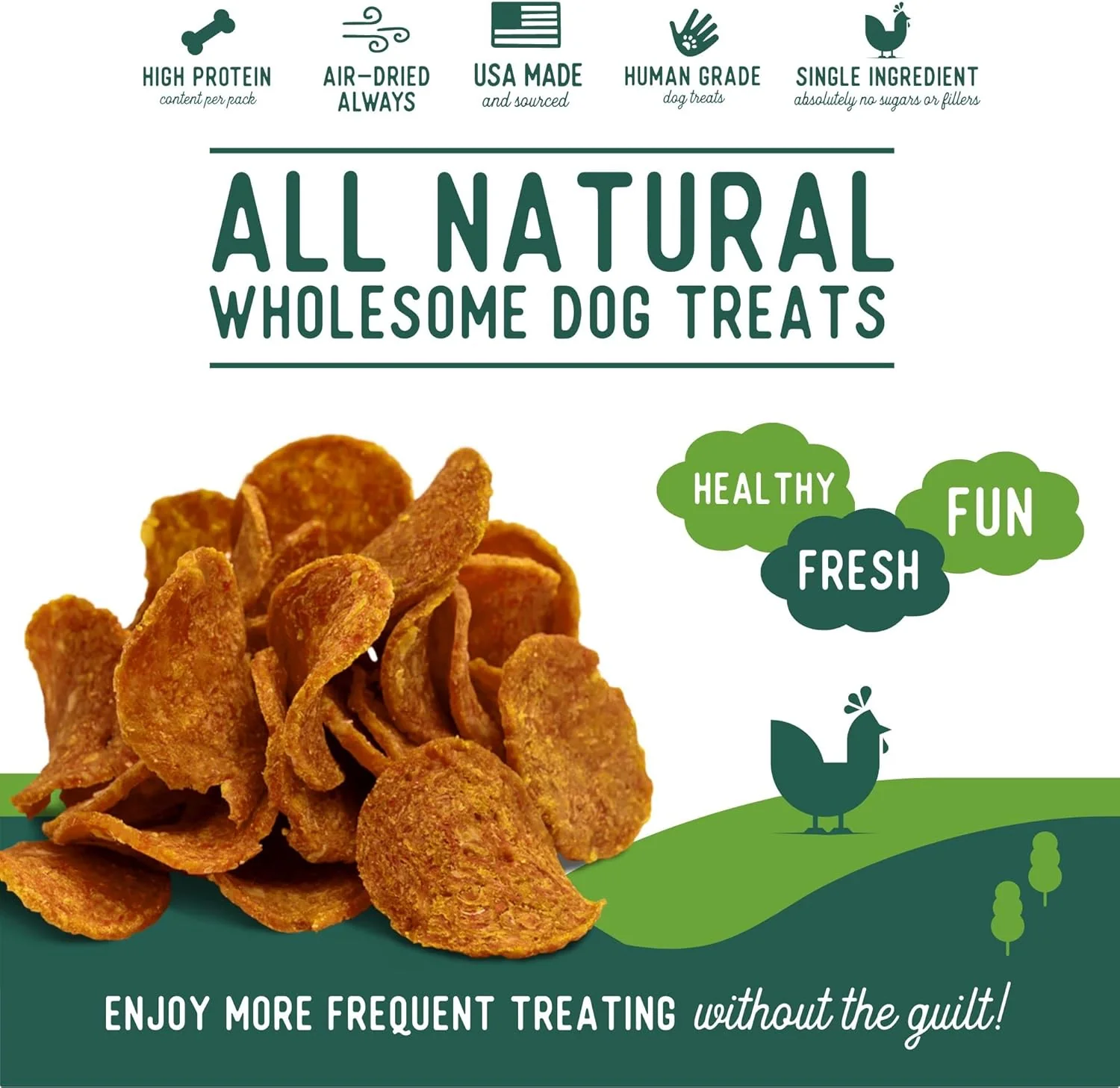 Beg & Barker Chicken Chips for Dogs - Single Ingredient Dog Treats Made for Small and Large Dogs Protein Human Grade Dog Treats Made from Real Meat Chicken, Made in USA - Image 4