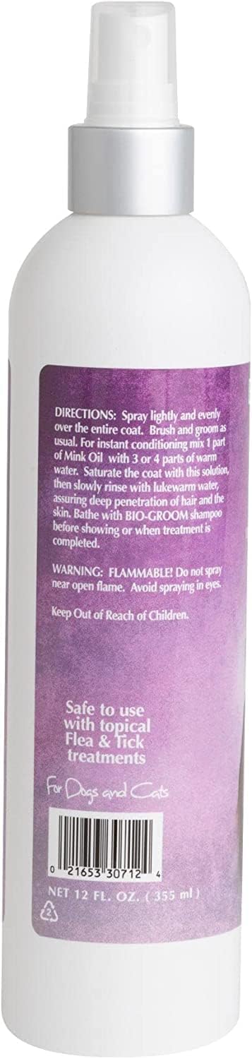 Bio-Groom Mink Oil Dog Conditioner Spray â€“ Dog Sunscreen, Vitamin E, Non-Sticky, Dog Polish, Cat & Dog Grooming Supplies, Cruelty-Free, Made in USA, Dog Products 12 fl oz 2-Pack - Image 2