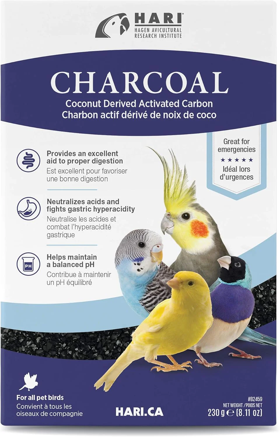 Bird Charcoal, Coconut Derived Activated Charcoal, Aid in Digestion and Eliminate Toxins, Hagen Supplement for All Birds, 8.11 oz - Image 2