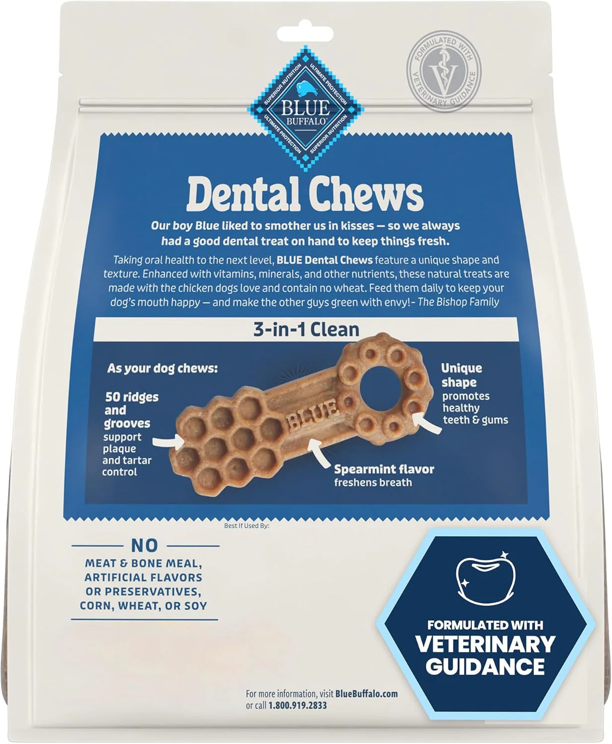 Blue Buffalo Dental Chews Small Natural Dog Treats, Chicken & Spearmint - Image 2
