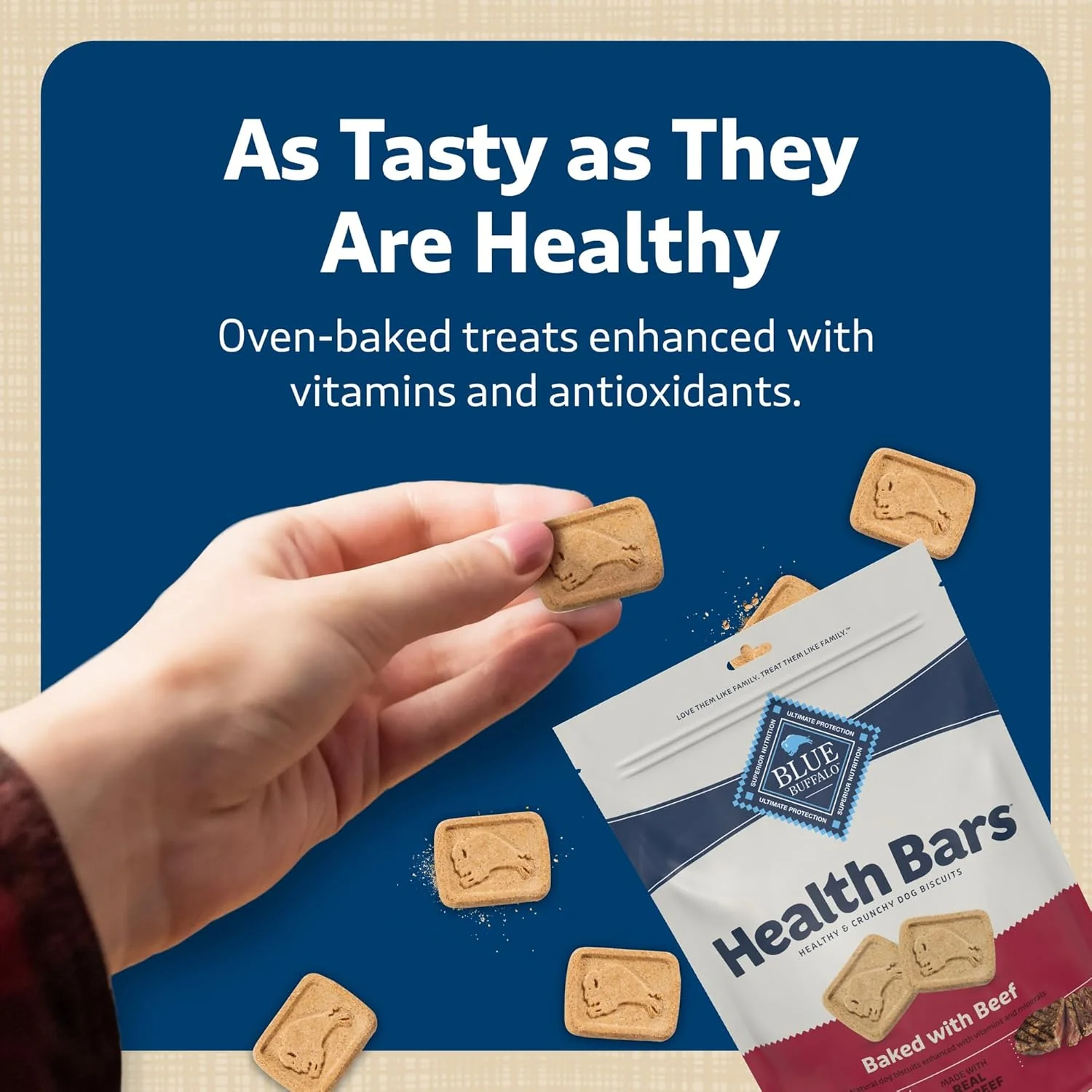 Blue Buffalo Health Bars Crunchy Dog Biscuits, Oven-Baked With Natural Ingredients, Beef - Image 6