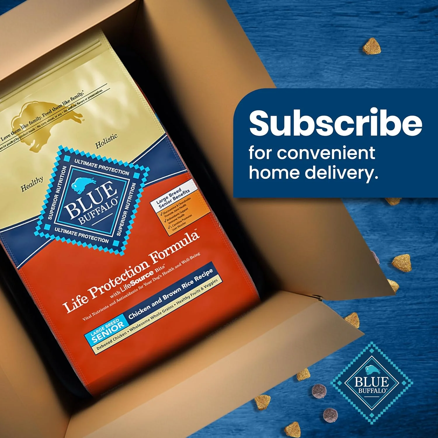Blue Buffalo Life Protection Formula Large Breed Senior Dry Dog Food, Promotes Joint Health and Immunity, Made with Natural Ingredients, Chicken & Brown Rice Recipe - Image 12