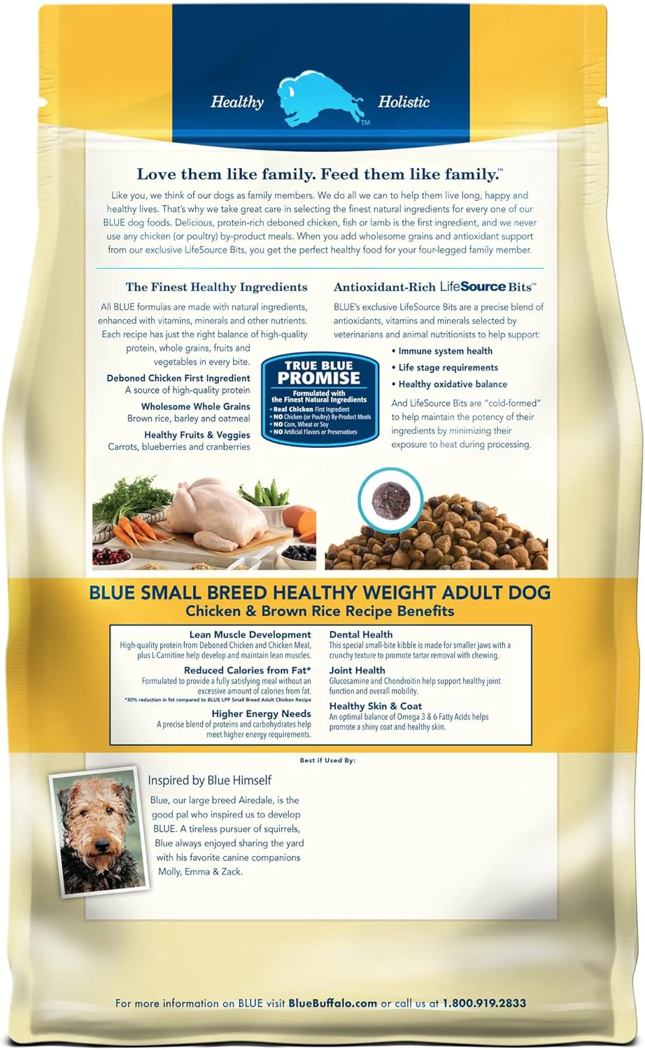 Blue Buffalo Life Protection Formula Healthy Weight Natural Small Breed Dry Dog Food, Supports an Ideal Weight, Made with Natural Ingredients, Chicken & Brown Rice Recipe - Image 2