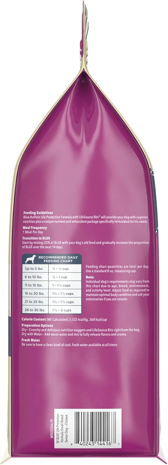 Blue Buffalo Life Protection Formula Small Breed Senior Dry Dog Food, Supports Joint Health and Immunity, Made with Natural Ingredients, Chicken & Brown Rice Recipe - Image 11