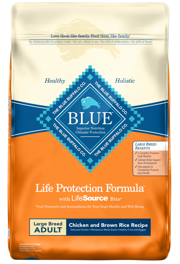 Blue Buffalo Life Protection Formula Large Breed Adult Dry Dog Food, Promotes Joint Health and Lean Muscles, Made with Natural Ingredients, Chicken & Brown Rice Recipe