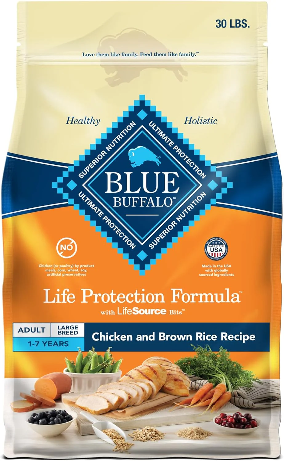 Blue Buffalo Life Protection Formula Large Breed Adult Dry Dog Food, Promotes Joint Health and Lean Muscles, Made with Natural Ingredients, Chicken & Brown Rice Recipe - Image 7