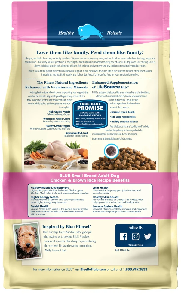 Blue Buffalo Life Protection Formula Adult Small Breed Dry Dog Food, Supports High Energy Needs, Made with Natural Ingredients, Chicken & Brown Rice Recipe - Image 2