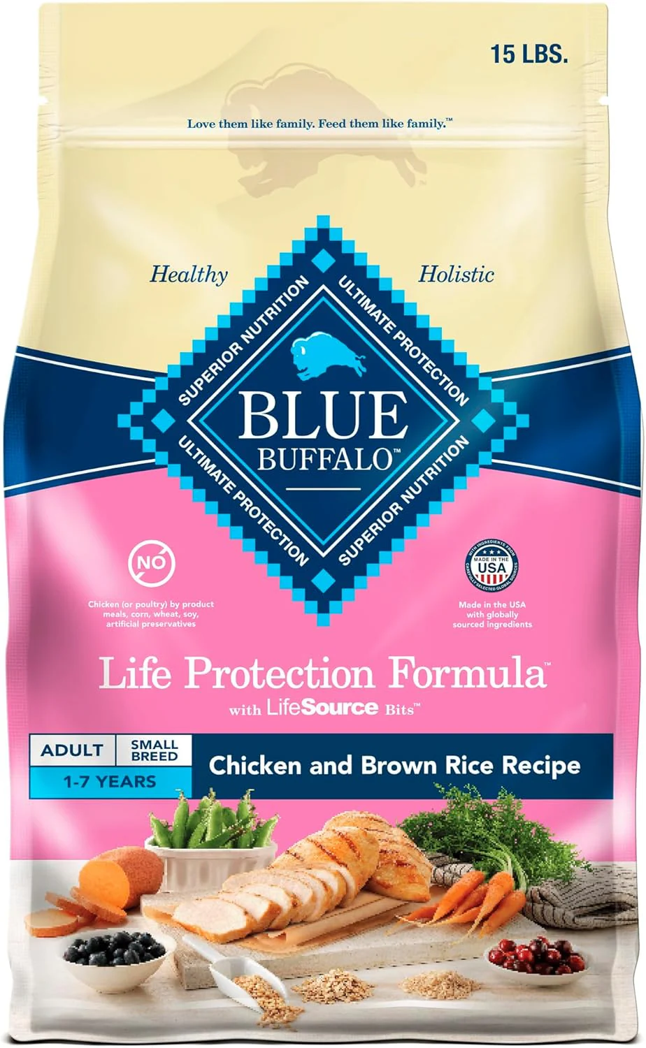 Blue Buffalo Life Protection Formula Adult Small Breed Dry Dog Food, Supports High Energy Needs, Made with Natural Ingredients, Chicken & Brown Rice Recipe - Image 7