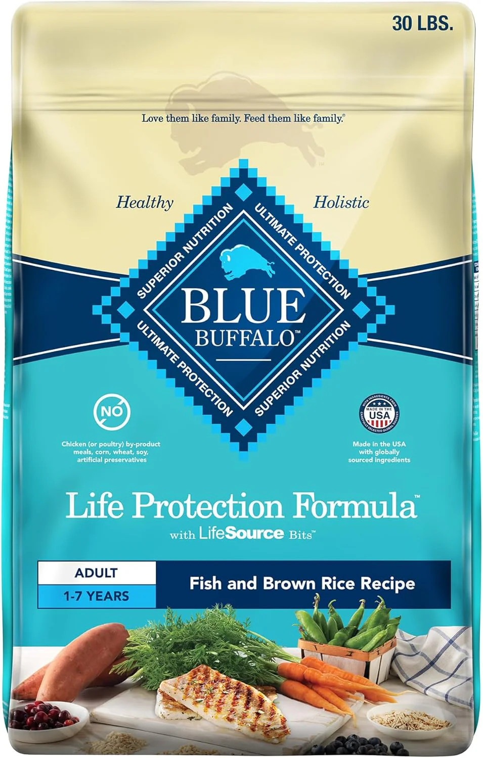 Blue Buffalo Life Protection Formula Adult Dry Dog Food, Helps Build and Maintain Strong Muscles, Made with Natural Ingredients, Fish & Brown Rice Recipe - Image 7