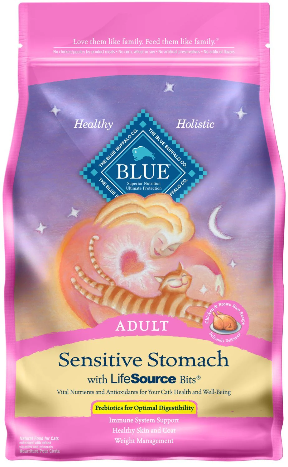Blue Buffalo Tastefuls Natural Dry Food for Adult Cats, Sensitive Stomach, Chicken & Brown Rice Recipe - Image 9