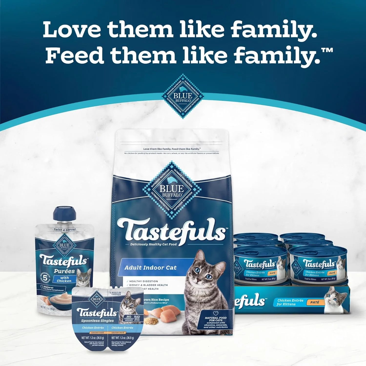Blue Buffalo Tastefuls Spoonless Singles Variety Pack, Wet Cat Food Paté, 2.6-oz. Twin-Pack Trays, Chicken & Turkey Entreé - Image 9