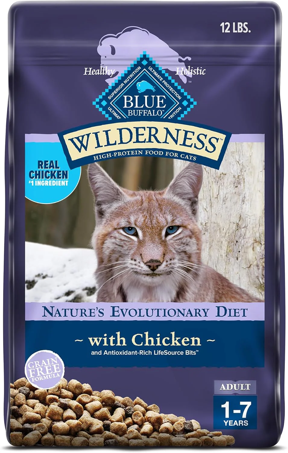 Blue Buffalo Wilderness Nature's Evolutionary Diet High-Protein, Grain-Free Natural Dry Food for Adult Cats, Chicken - Image 8