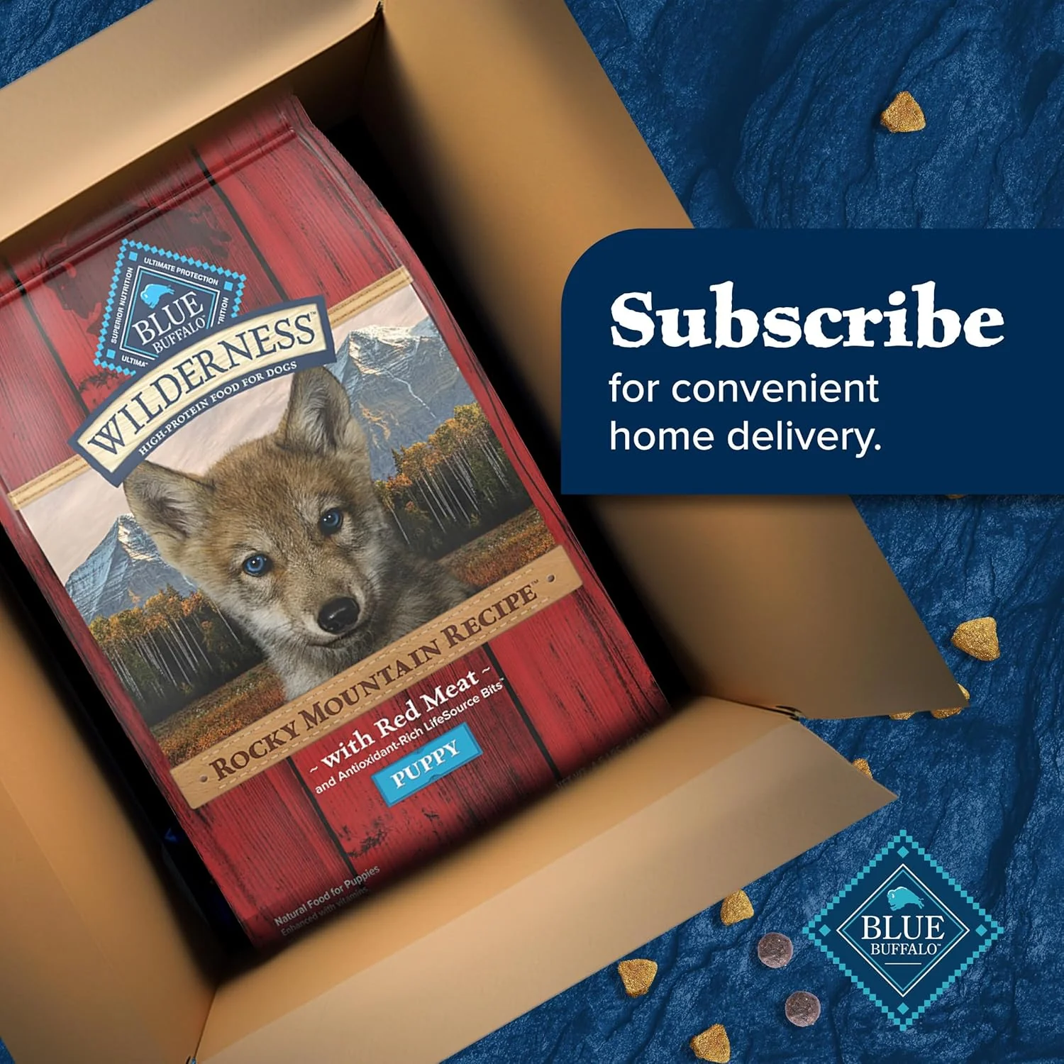 Blue Buffalo Wilderness High-Protein Rocky Mountain Recipe Dry Food for Puppies, Red Meat & Grains - Image 11