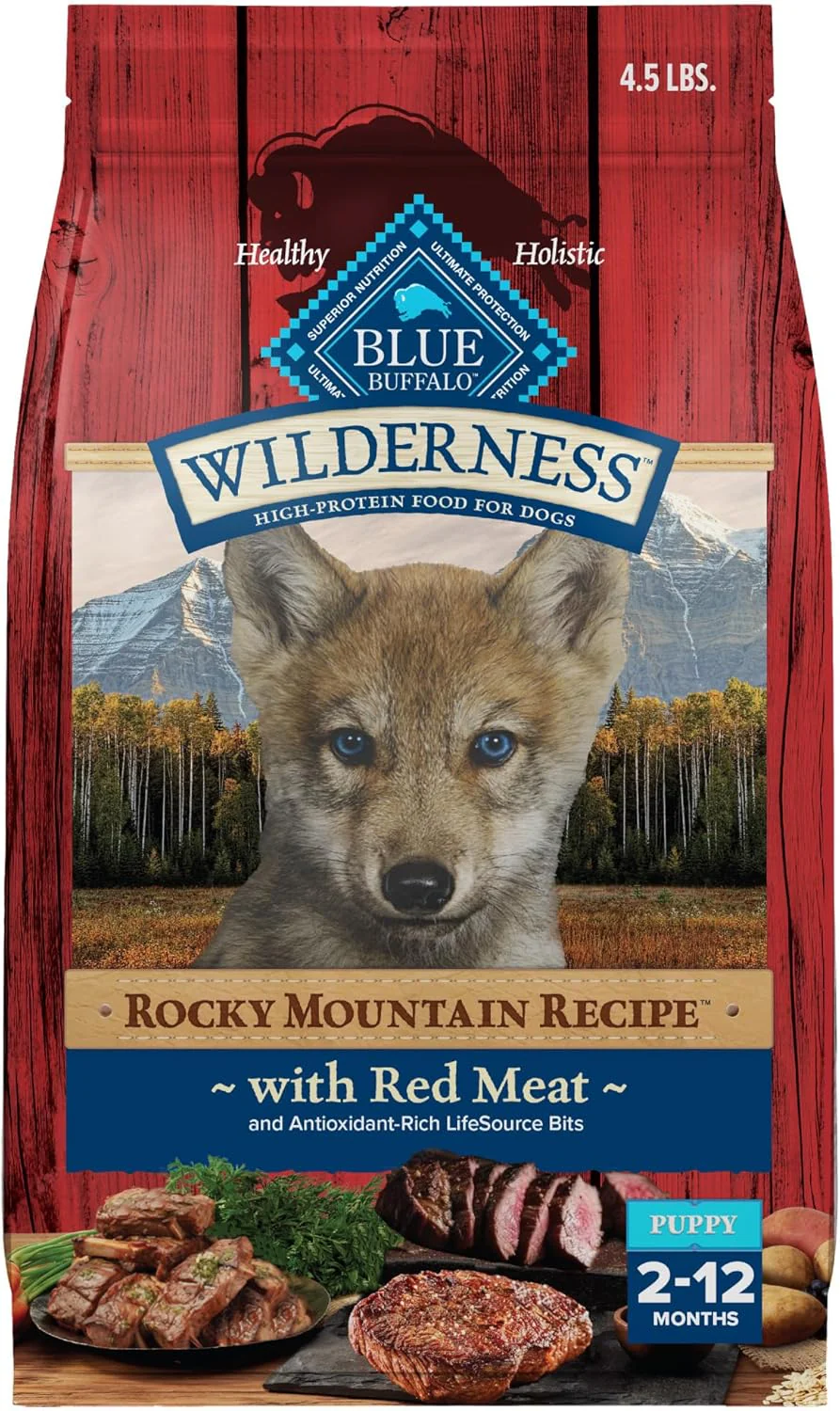 Blue Buffalo Wilderness High-Protein Rocky Mountain Recipe Dry Food for Puppies, Red Meat & Grains - Image 12