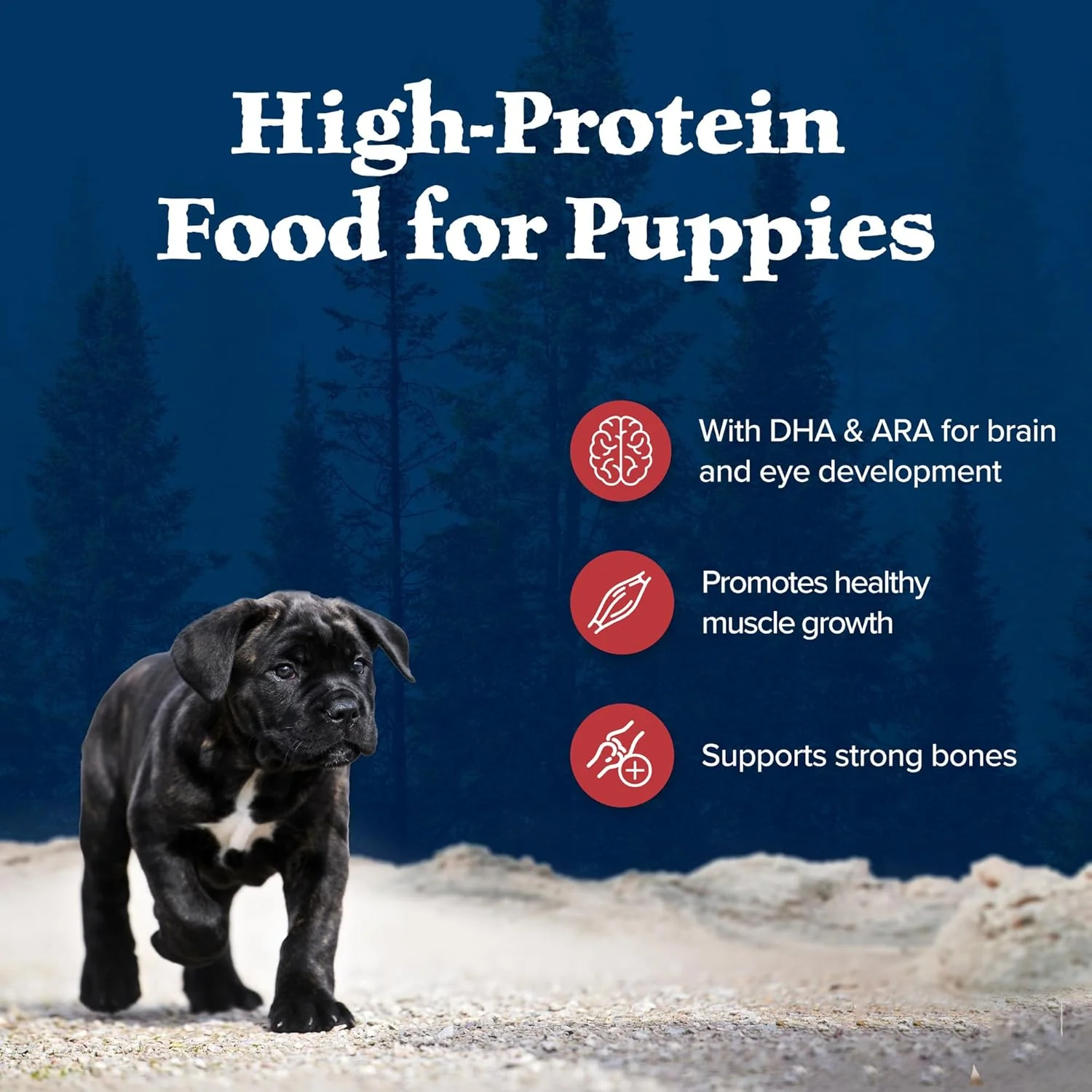 Blue Buffalo Wilderness High-Protein Rocky Mountain Recipe Dry Food for Puppies, Red Meat & Grains - Image 4