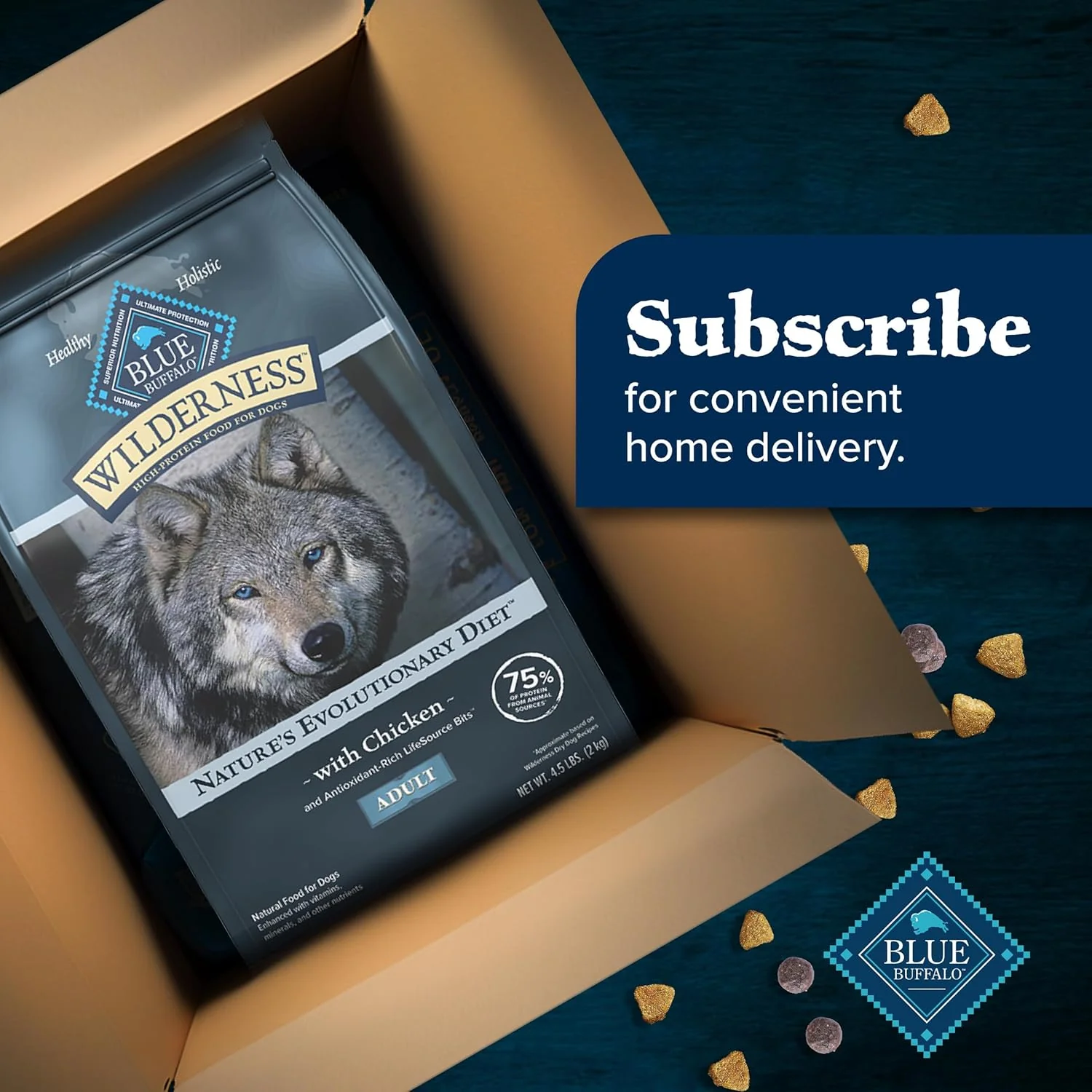 Blue Buffalo Wilderness Natural High-Protein Dry Food for Adult Dogs, Chicken Recipe - Image 11