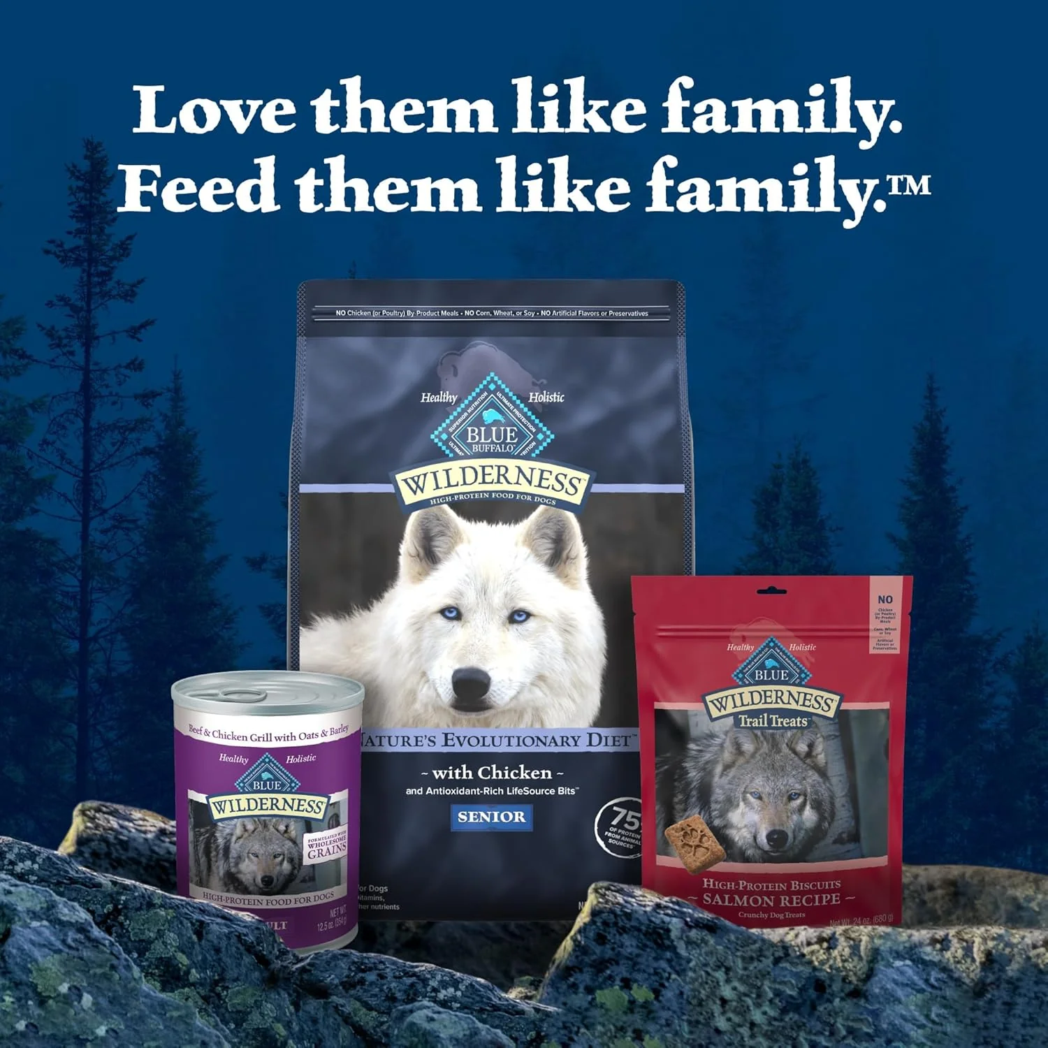 Blue Buffalo Wilderness Senior High Protein Dry Dog Food Wholesome Grains with Ingredients Chicken - Image 9
