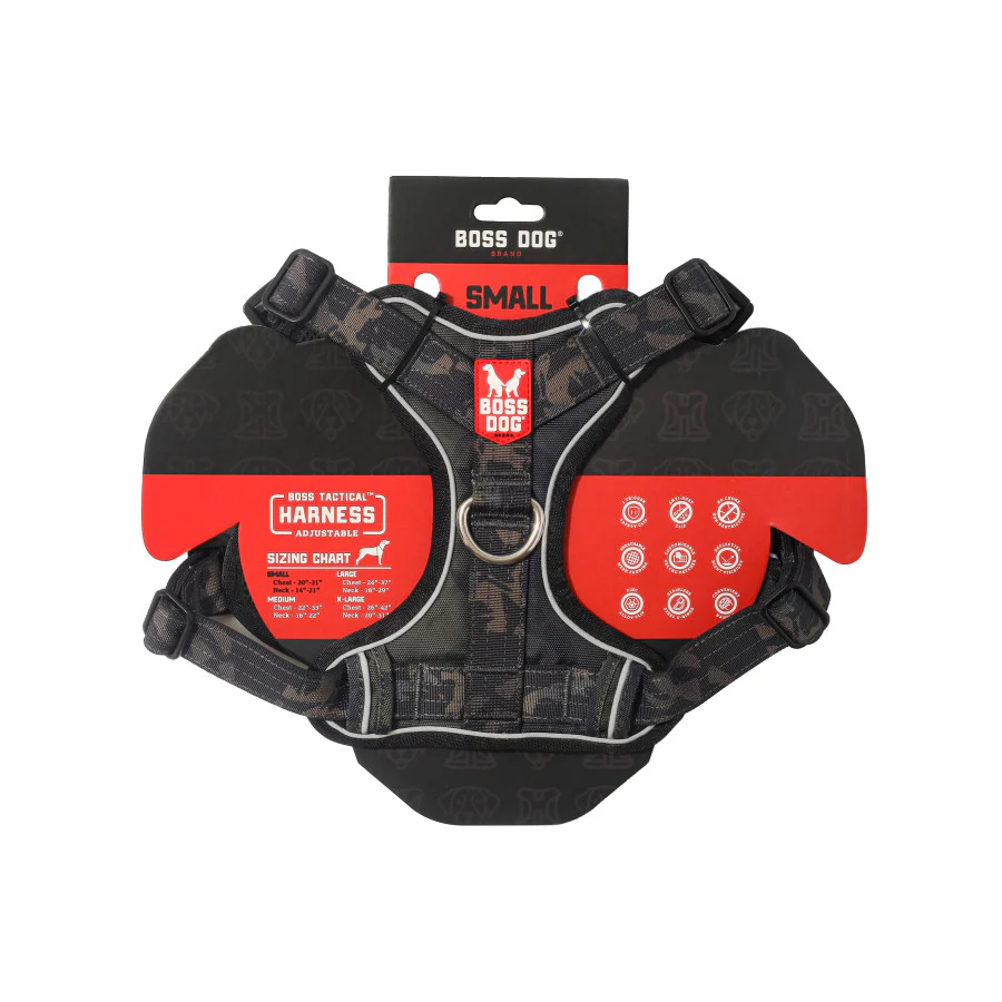 Boss Dog Tactical Harness, Black Camo - Image 2