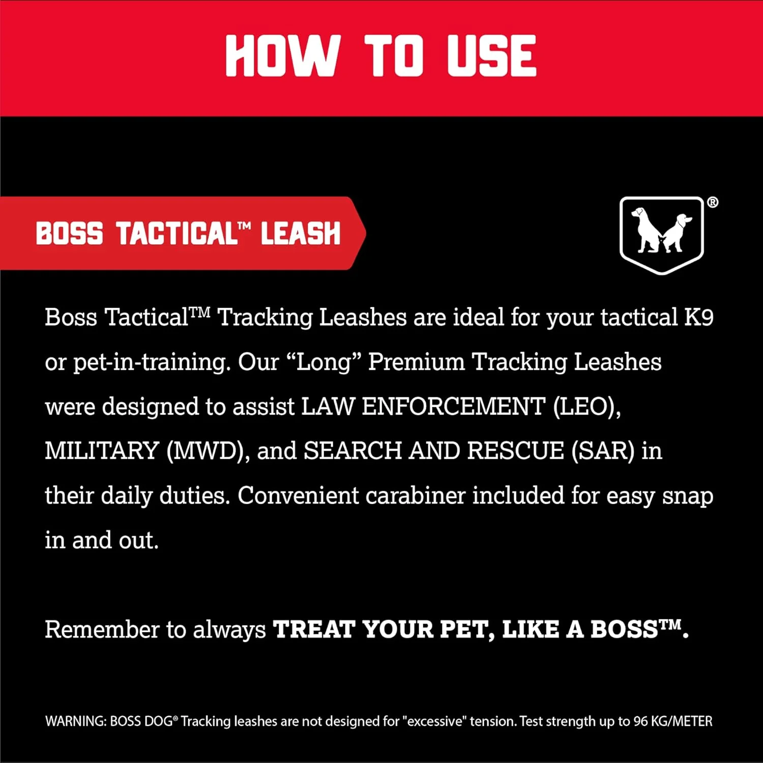 Boss Dog Tactical Leash, Red Camo - Image 5