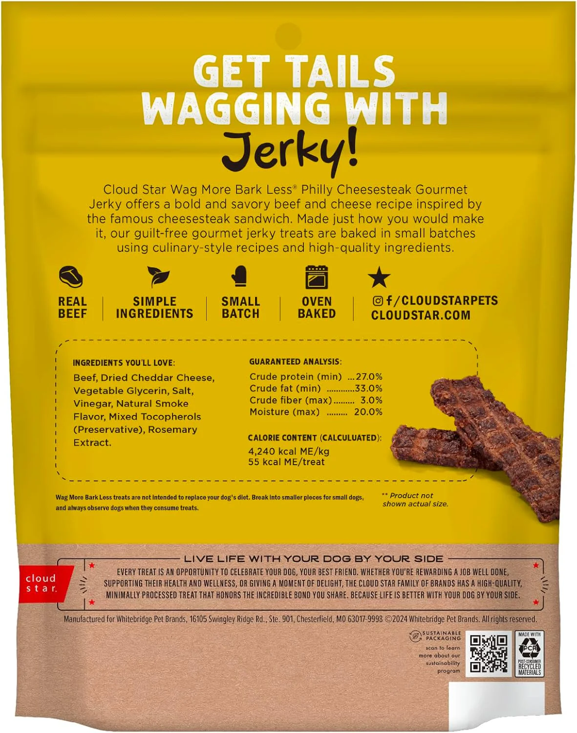 Cloud Star Wag More Bark Less Jerky: Philly Cheesesteak Beef - Image 2