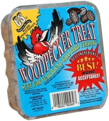 C & S Products Woodpecker Treat Beef Suet,Corn,Oats,Peanuts,Pecans 11 Oz - Image 2
