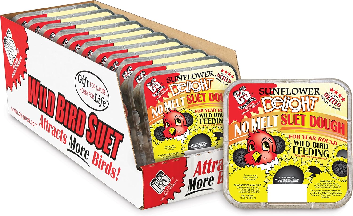 C&S Sunflower Delight No Melt Suet Dough Single Packs, 11.75 oz - Image 3