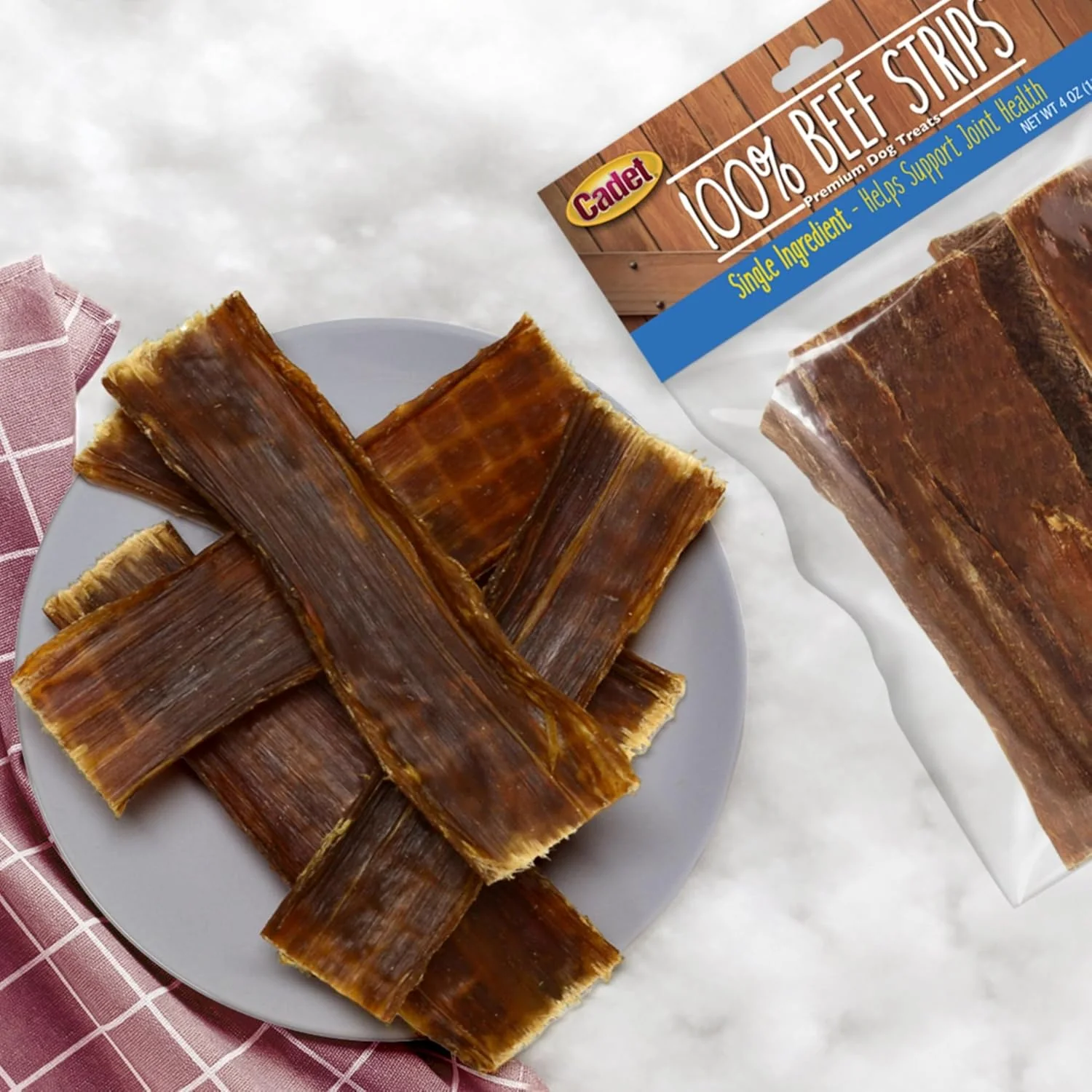Cadet 100% Beef Strips Dog Chew Sticks, Long-Lasting Single-Ingredient Natural Treats, High-Protein, Perfect for Small & Large Breeds - Image 4